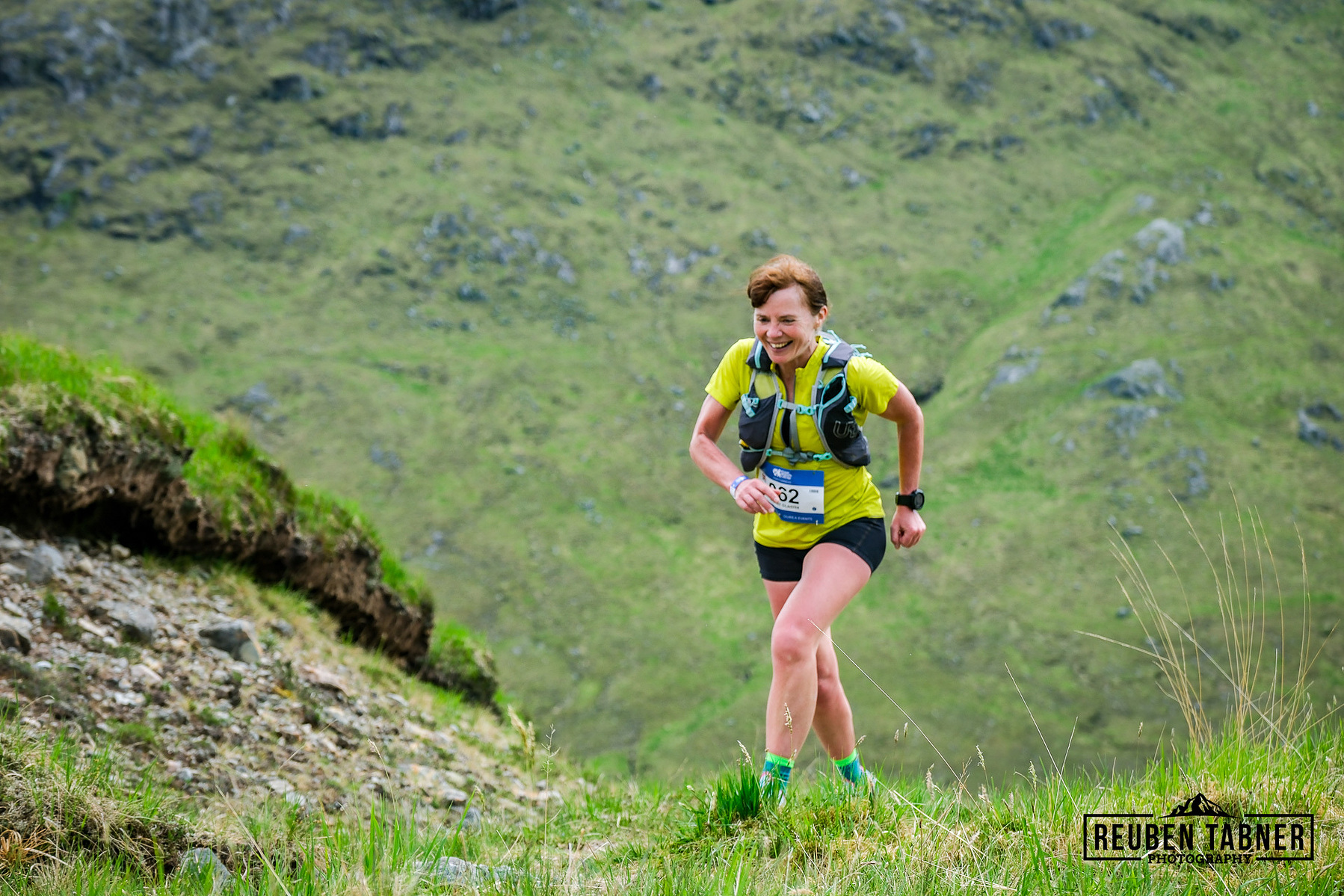 Bridget Glaister tops out at the top of Glen Cona and heads home to take the lead (16th Overall) at the end of day one.