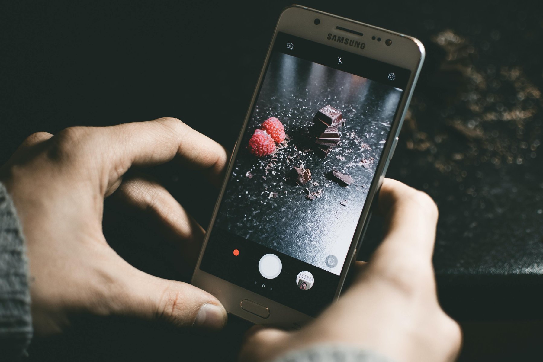 Smartphone photography of chocolate.