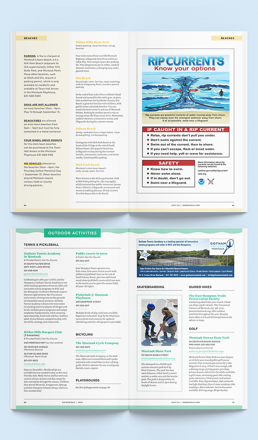 publication design examples from On Montauk magazine