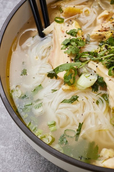Styled soup photography for NYC meal delivery and wellness brand campaign.