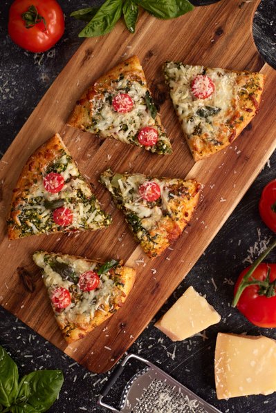 Brick oven pizza photography in NYC studio for menu and social content.