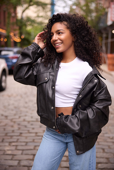 Fashion-focused model portfolio session photographed in New York City.