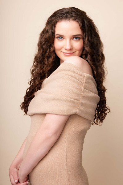 NYC studio beauty campaign for Bebonia featuring models with natural-looking curly hair extensions.