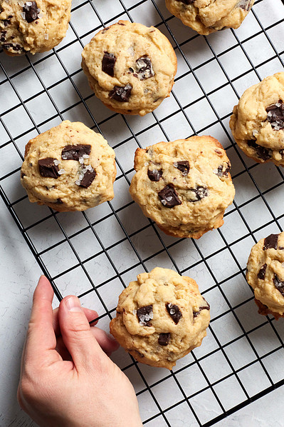 Fresh baked cookies styled for NYC bakery product shoot.