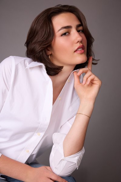 NYC studio model test shot focused on movement and posing for agencies.