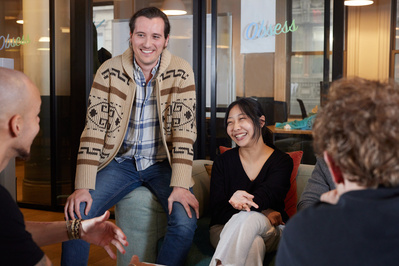 Workplace lifestyle photography in NYC capturing professional and engaging office scenes.