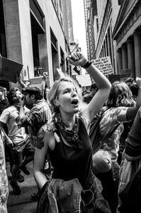 Protestors marching with Occupy Wall Street in 2011