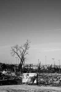 A church burned down by Hurricane Sandy in Rockaway Beach Queens, NY.