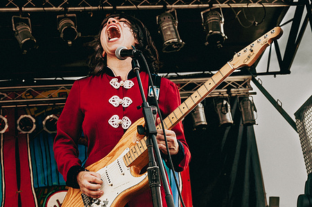Marissa Paternoster from Screaming Females performing - Village Voice Siren Festival, Coney Island, Brooklyn, 2010