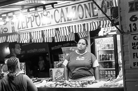 Vendor at the 18th Avenue Street Fair in Brooklyn NY