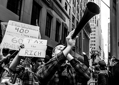 Protestors marching with Occupy Wall Street in 2011