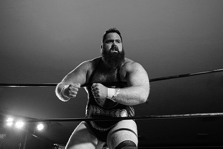Bear Boulder preening for the crowd in Wrestlepro&amp;amp;#x27;s &amp;amp;quot;Where Brooklyn At&amp;amp;quot; Wrestling Event in Bay Ridge Brooklyn, in October 2022.