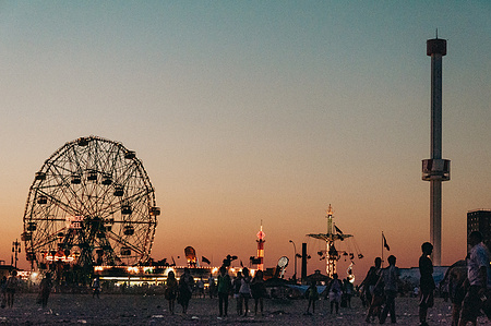 Coney Island Beach in the evening