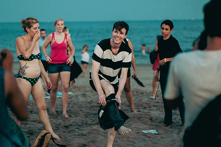 ​Matt Johnson from Matt and Kim stripping for a swim ​- Village Voice Siren Festival, Coney Island, Brooklyn, 2010