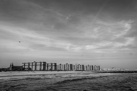 ​Looking east towards St. Rose of the Lima Church, at Rockaway Beach Queens. 