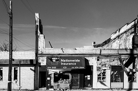 Buildings that were burned down in the wake of Hurricane Sandy in Rockaway Beach Queens, NY.