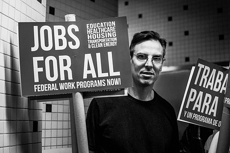 Protestor during the Occupy Wall Street March to Times Square in 2011