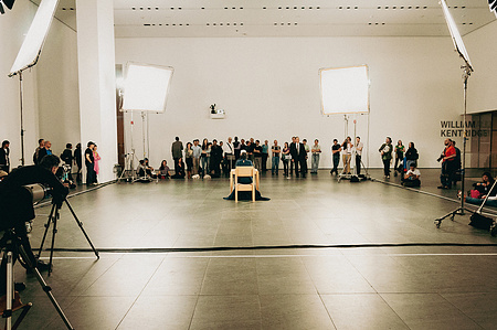 A photo from Marina Abramovic's show "The Artist Is Present"