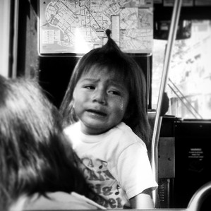 A crying baby on the bus 