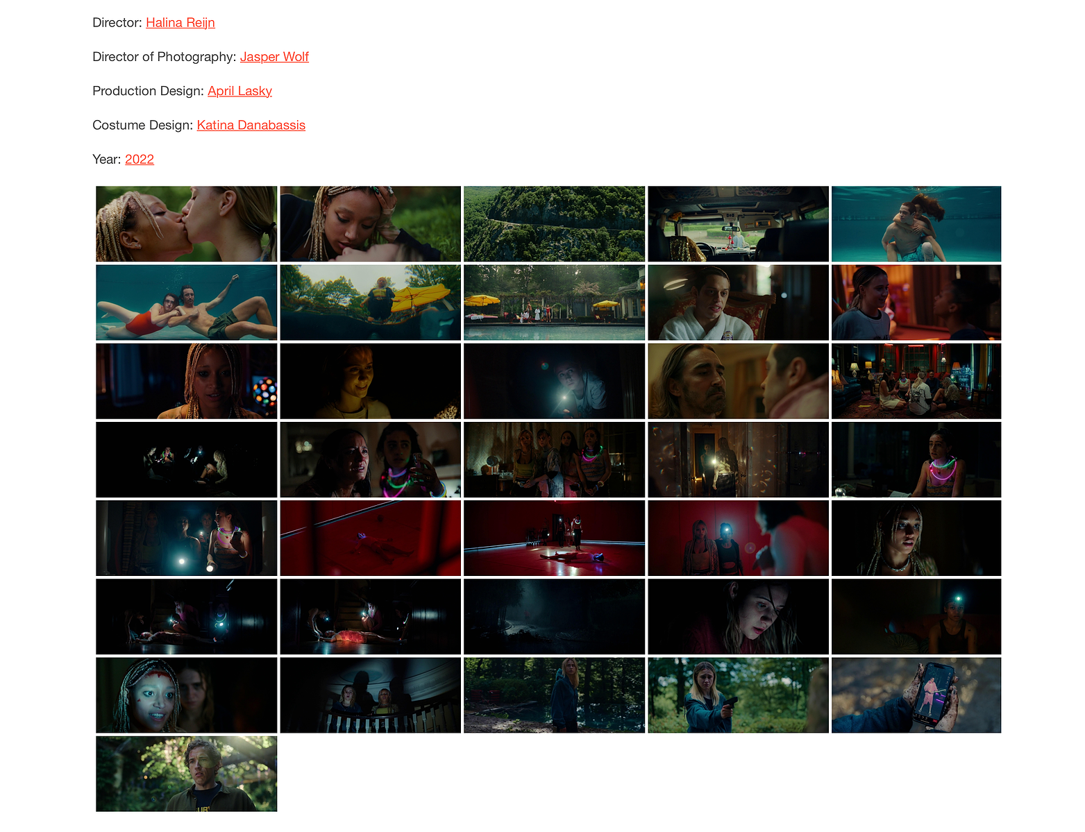 film-grab.com website overview - how projects are displayed in details. Especially this particular film

