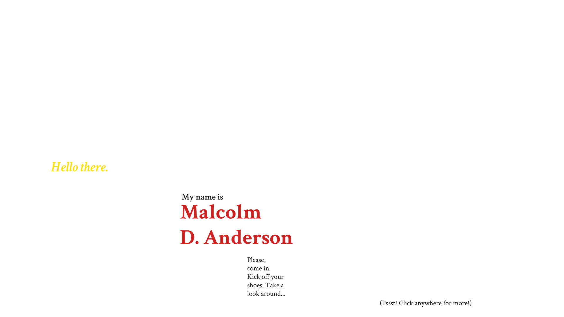kick your shoes off with Malcolm D. Anderson