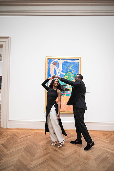 Exploring the Metropolitan Museum of Art for engagement pictures. A truly unique and artistic backdrop for NYC couples