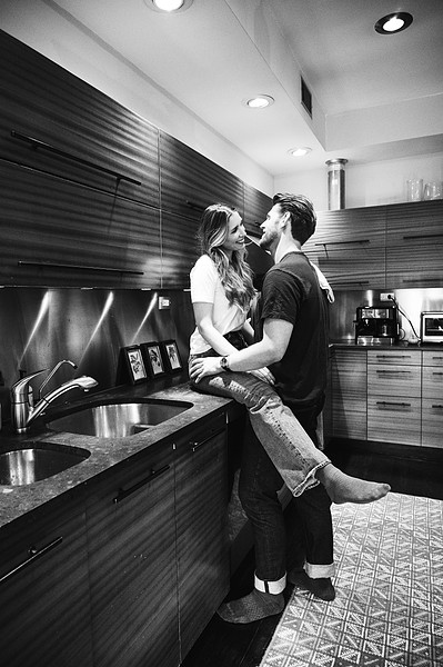 NYC apartment engagement photo shoot