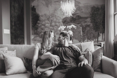 NYC apartment engagement photo shoot