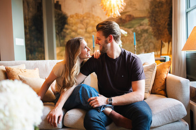 NYC apartment engagement photo shoot