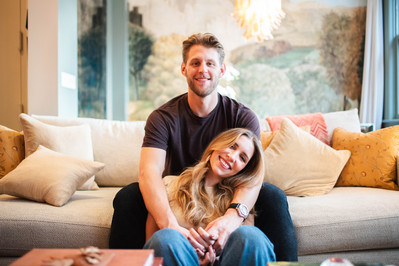 NYC apartment engagement photo shoot