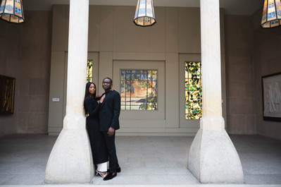 Exploring the Metropolitan Museum of Art for engagement pictures. A truly unique and artistic backdrop for NYC couples