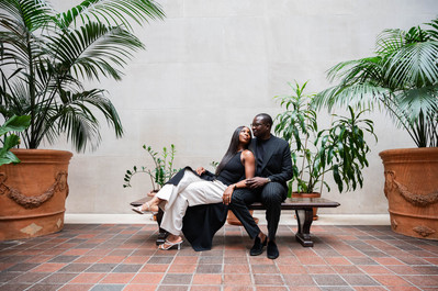 Exploring the Metropolitan Museum of Art for engagement pictures. A truly unique and artistic backdrop for NYC couples
