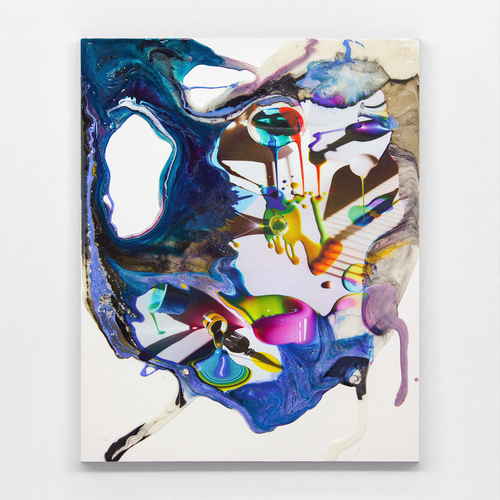 "Drip", 2023. Acrylic and UV cured ink on panel 20 x 16 inches.
