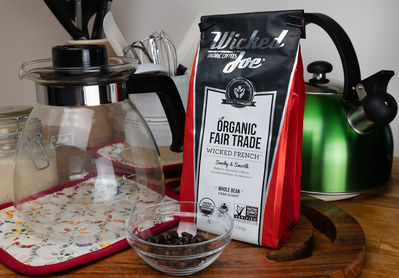 Wicked Joe Coffee, commercial and Product Photography by Kevin Michael Smith. Vermont product photographer, organic whole bean coffee product photography and lifestyle photography.