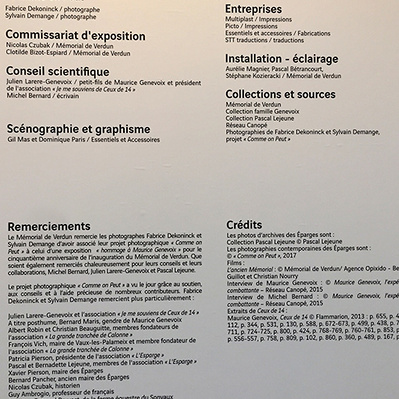 First world war memory project "Comme On Peut" exhibited in Verdun Memorial in 2017.
