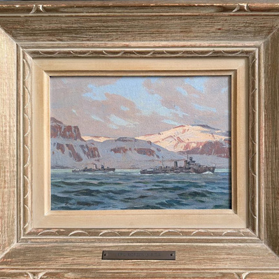 Eric Riordon, Canadian Painter, War Artist, Royal Canadian Navy, Naval Artist, North Atlantic Convoy, HMCS Kenora, HMCS Fundy,  His Majesty's Canadian Ship, Laurentians Landscape, Battle of the Atlantic