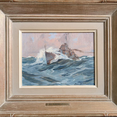 Eric Riordon, Canadian Painter, War Artist, Royal Canadian Navy, Naval Artist, North Atlantic Convoy, HMCS Kenora, HMCS Fundy,  His Majesty's Canadian Ship, Laurentians Landscape, Battle of the Atlantic