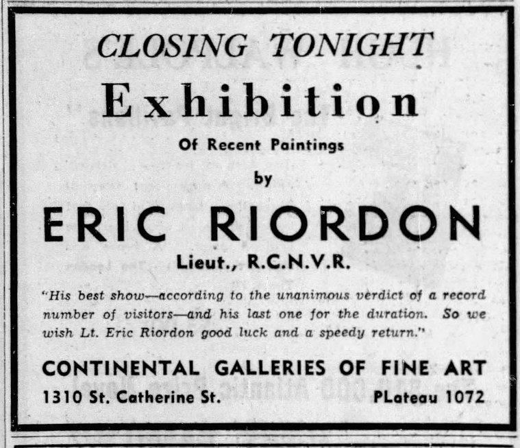 Montreal Star, 1940, Eric Riordon, Canadian Painter, War Artist, Royal Canadian Navy, Naval Artist, North Atlantic Convoy, HMCS Kenora, HMCS Fundy,  His Majesty's Canadian Ship, Laurentians Landscape