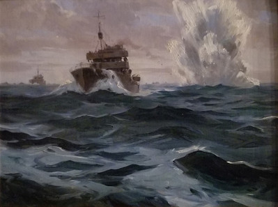 Eric Riordon, Canadian Painter, War Artist, Royal Canadian Navy, Naval Artist, North Atlantic Convoy, HMCS Kenora, HMCS Fundy,  His Majesty's Canadian Ship, Laurentians Landscape