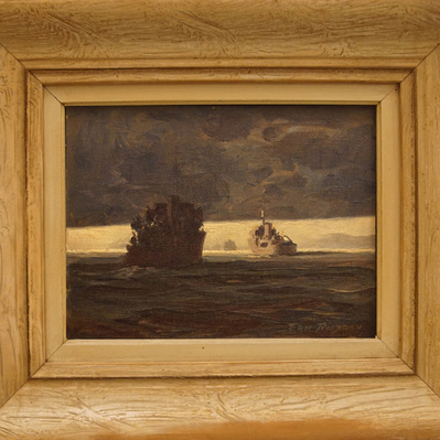 Eric Riordon, Canadian Painter, War Artist, Royal Canadian Navy, Naval Artist, North Atlantic Convoy, HMCS Kenora, HMCS Fundy,  His Majesty's Canadian Ship, Laurentians Landscape