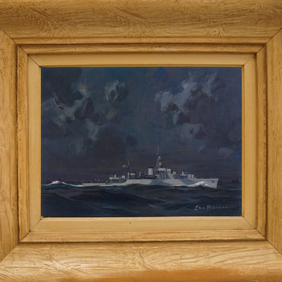 Eric Riordon, Canadian Painter, War Artist, Royal Canadian Navy, Naval Artist, North Atlantic Convoy, HMCS Kenora, HMCS Fundy,  His Majesty's Canadian Ship, Laurentians Landscape, Battle of the Atlantic, 