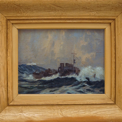 Eric Riordon, Canadian Painter, War Artist, Royal Canadian Navy, Naval Artist, North Atlantic Convoy, HMCS Kenora, HMCS Fundy,  His Majesty's Canadian Ship, Laurentians Landscape,Eric Riordon, Canadian Painter, War Artist, Royal Canadian Navy, Naval Art, 