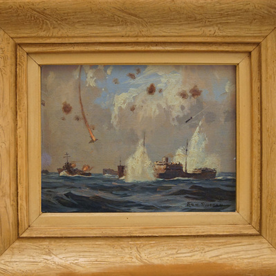 Eric Riordon, Canadian Painter, War Artist, Royal Canadian Navy, Naval Artist, North Atlantic Convoy, HMCS Kenora, HMCS Fundy,  His Majesty's Canadian Ship, Laurentians Landscape