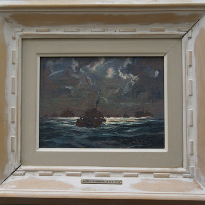 Eric Riordon, Canadian Painter, War Artist, Royal Canadian Navy, Naval Artist, North Atlantic Convoy, HMCS Kenora, HMCS Fundy,  His Majesty's Canadian Ship, Laurentians Landscape