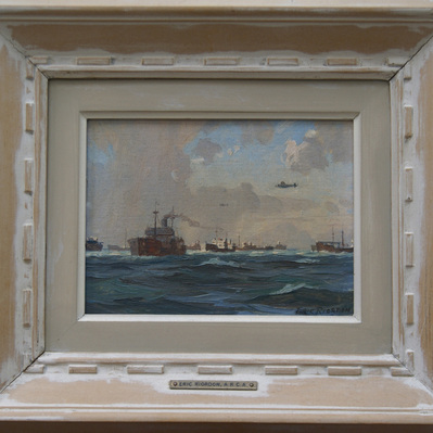 Eric Riordon, Canadian Painter, War Artist, Royal Canadian Navy, Naval Artist, North Atlantic Convoy, HMCS Kenora, HMCS Fundy,  His Majesty's Canadian Ship, Laurentians Landscape