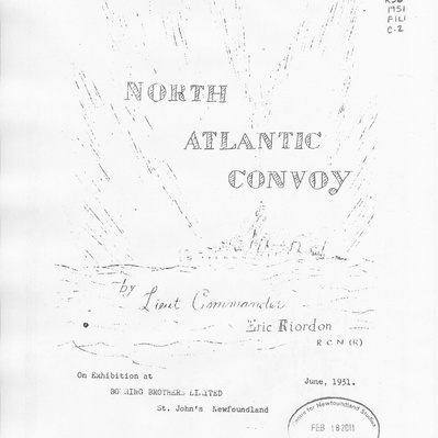 Eric Riordon, North Atlantic Convoy, Canadian Art, Naval Artist, Narrative Description, HMCS Haida, HMCS Kenora, HMCS Pathfinder, HMCS, His Majesty's Canadian Ship, For Posterity's Sake, 