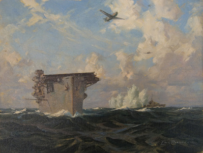 Eric Riordon, Canadian Painter, War Artist, Royal Canadian Navy, Naval Artist, North Atlantic Convoy, HMCS Kenora, HMCS Fundy,  His Majesty's Canadian Ship, Laurentians Landscape