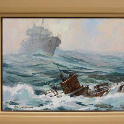 Eric Riordon, Canadian Painter, War Artist, Royal Canadian Navy, Naval Artist, North Atlantic Convoy, HMCS Kenora, HMCS Fundy,  His Majesty's Canadian Ship, Laurentians Landscape, Battle of the Atlantic