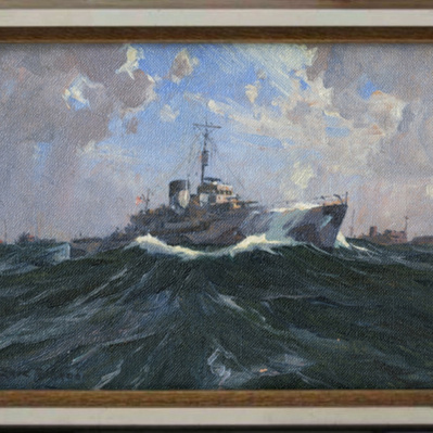 Eric Riordon, Canadian Painter, War Artist, Royal Canadian Navy, Naval Artist, North Atlantic Convoy, HMCS Kenora, HMCS Fundy,  His Majesty's Canadian Ship, Laurentians Landscape