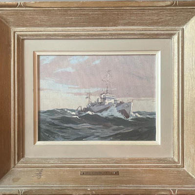 Eric Riordon, Canadian Painter, War Artist, Royal Canadian Navy, Naval Artist, North Atlantic Convoy, HMCS Kenora, HMCS Fundy,  His Majesty's Canadian Ship, Laurentians Landscape, Battle of the Atlantic